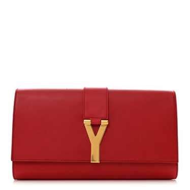 ysl saint laurent red calfskin leather ligne y clutch|Yves Saint Laurent Ligne Y Clutch .